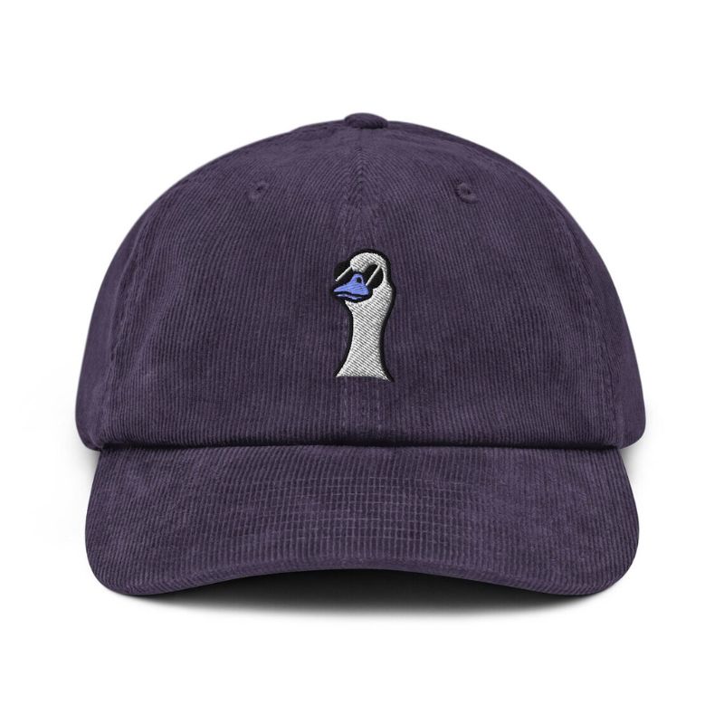 Embroidery Duck Face Hat Purple Unisex